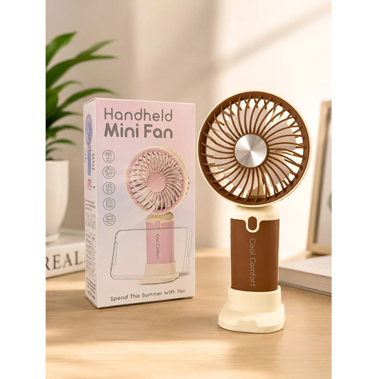 HandHeld Mini Fan With Phone Holder