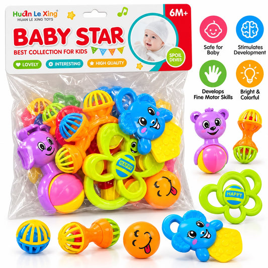 Baby Rattle & Sensory Toy Set – Colorful Baby Toys